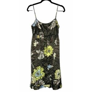 Vintage Y2K Babydoll Slip Dress 8 Floral Wrinkled Forest Fairy Grunge Folklore